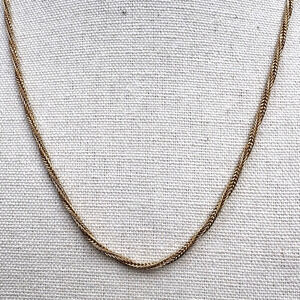 Vintage Monet Twist Rope Chain Gold Tone Choker Necklace 17.5" Dainty Minimalist